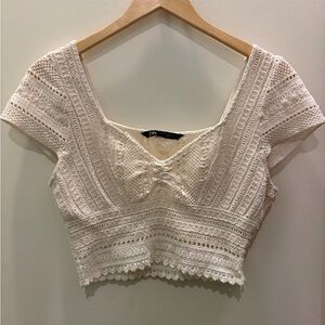 Zara Boho Lace Crop Top